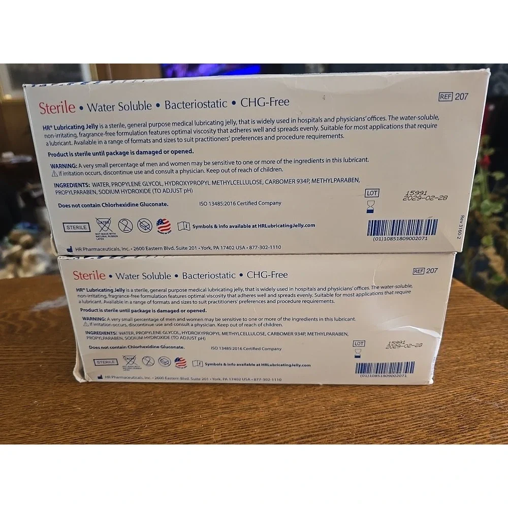 HR One Shot Lubricating Jelly Sterile‎ 3 Gram Individual Packet 30 per Box x2